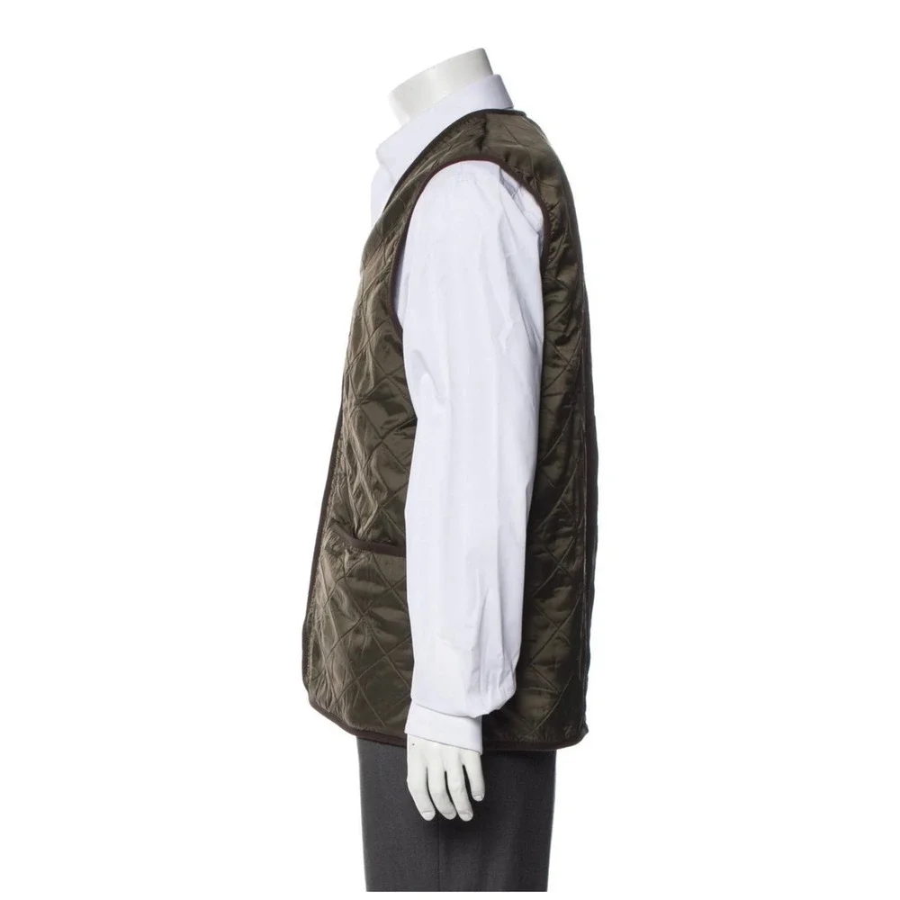 Barbour Polarquilt Waistcoat Zip-In Liner Green Quilted Fleece Vest Mens M NWT